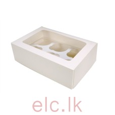 Cupcake Box with insert - 6 holes WHITE