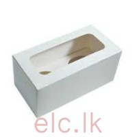 Cupcake Box with insert - 2 holes WHITE