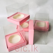 Clear Boxes - 3 x 3 x 3 Inch PINK BASE