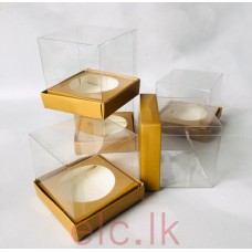 Clear Boxes - 3 x 3 x 3 Inch GOLD BASE