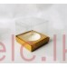 Clear Boxes - 3 x 3 x 3 Inch GOLD BASE
