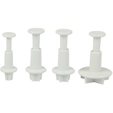 COOKIE CUTTER PLASTIC - Star Plunger Cutter set of 4