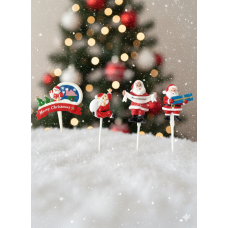 Plastic Topper - Full Santa 4 Pcs In a Pack