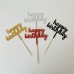 Glitter Picks - Happy birthday 10cm