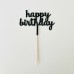 Topper Mirror Picks - Happy Birthday Black 10cm