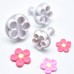 COOKIE CUTTER PLASTIC - Blossom Plunger Cutter set of 4