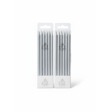Candle - Wish Tall Candles Metallic Silver 12cm