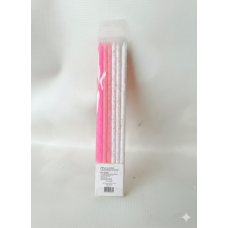 Candle - Wish Tall Candles Glitter Pink Assorted  15cm
