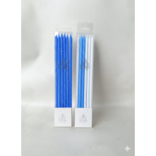Candle - - Wish Tall Candles  Glitter Blue Assorted  15cm 