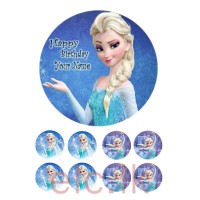 Elsa Cake and Cupcakes Toppers set - Edible Wafer sheet 