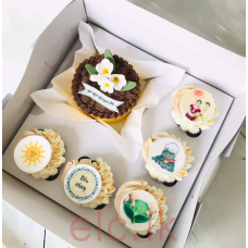 Avurudu Mini Bento cake with 5 cupcakes pack