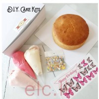 DIY Cake kit - PINK Butterfly Cake ROUND Code ELCDIYR003